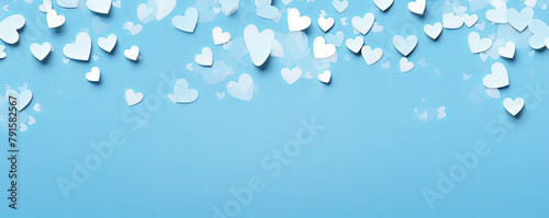 sky blue hearts pattern scattered across the surface, creating an adorable and festive background for Valentine's Day