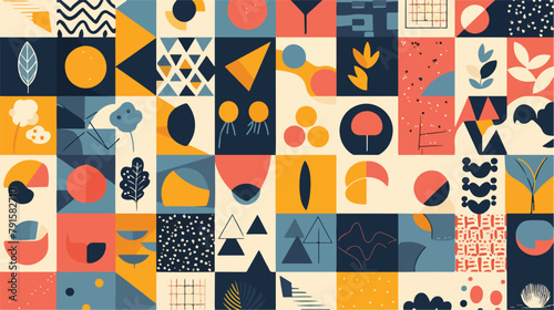 Geometric abstract shapes modern art pattern vector