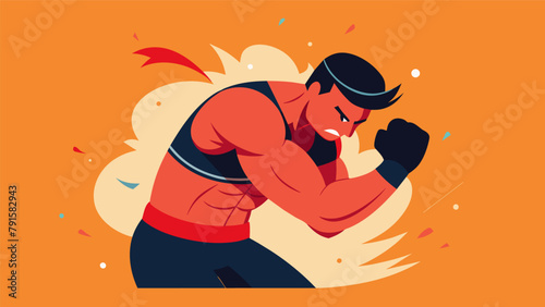 A fighter tucks their chin and tightens their core to protect their head and body from a flurry of punches.