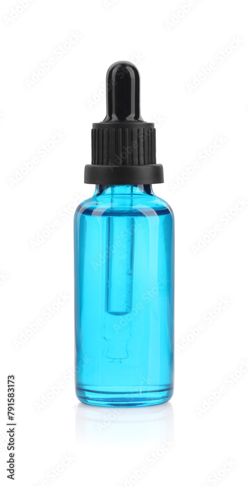 Glass bottle of tincture isolated on white