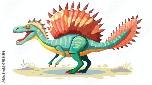 Cartoon dinosaur Spinosaurus vector illustration. 