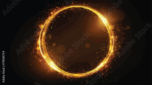 Golden yellow flare circle glowing light effect ill