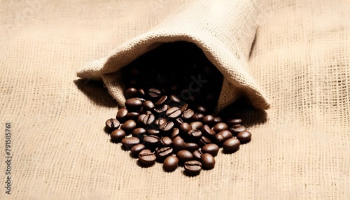 coffee beans in glass chrome bowls coffee beans spilled  photo