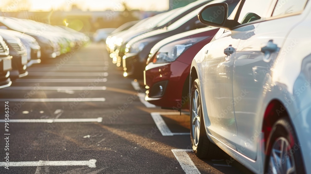 Rows of parked cars at the dealership  AI generated illustration