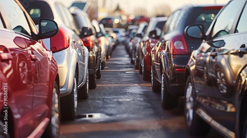 Wallpaper Mural Rows of parked cars at the dealership  AI generated illustration Torontodigital.ca