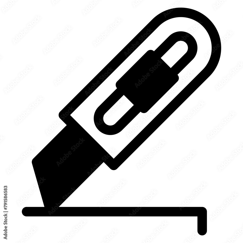 Vector Icon for Knife, stationary, cutter, office Vector Icon for Knife, stationary, cutter, office