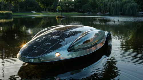 The futuristic look of a solar-powered vehicle AI generated illustration