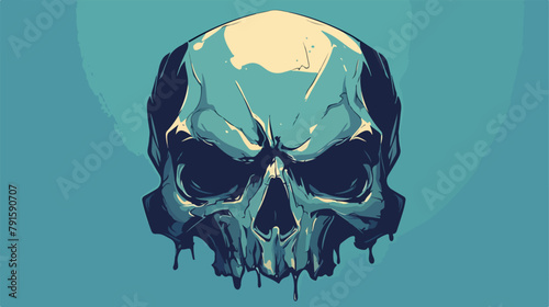 Grungy vector skull II 2d flat cartoon vactor illus photo