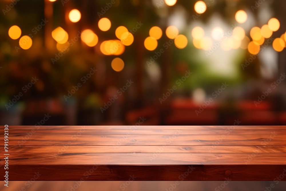 empty wooden table in front of abstract blurred background for product display in a coffee shop, local market or bar empty wooden table in front of abstract blurred background for product display in a coffee shop, local market or bar