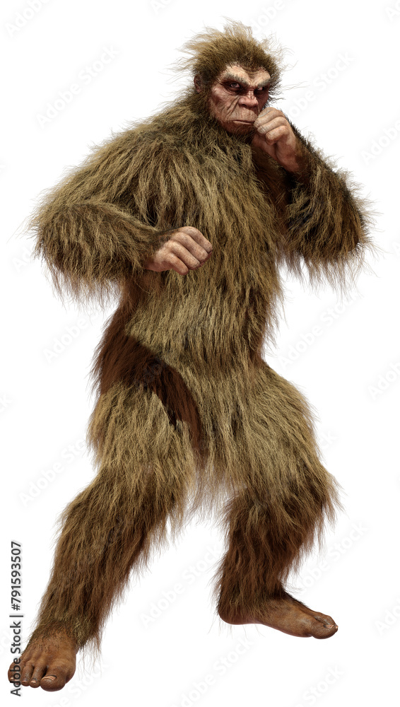 3D Rendering Sasquatch on White 3D Rendering Sasquatch on White