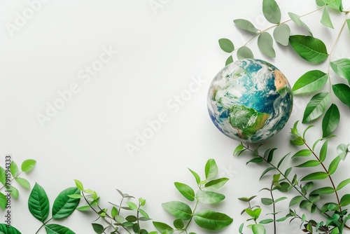 The green planet. The concept of environmental protection, taking care of the planet earth. The force of nature. Eco-friendly background