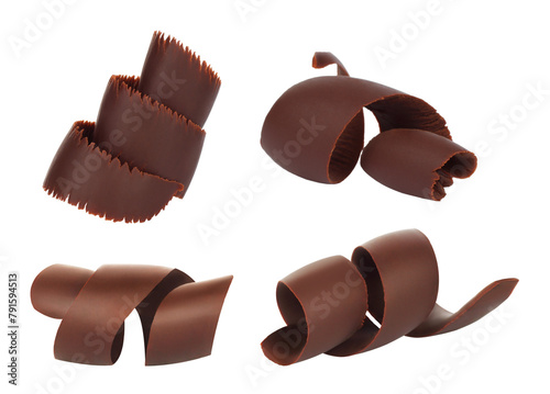Set of Chocolate Shavings, isolated on transparent background 
