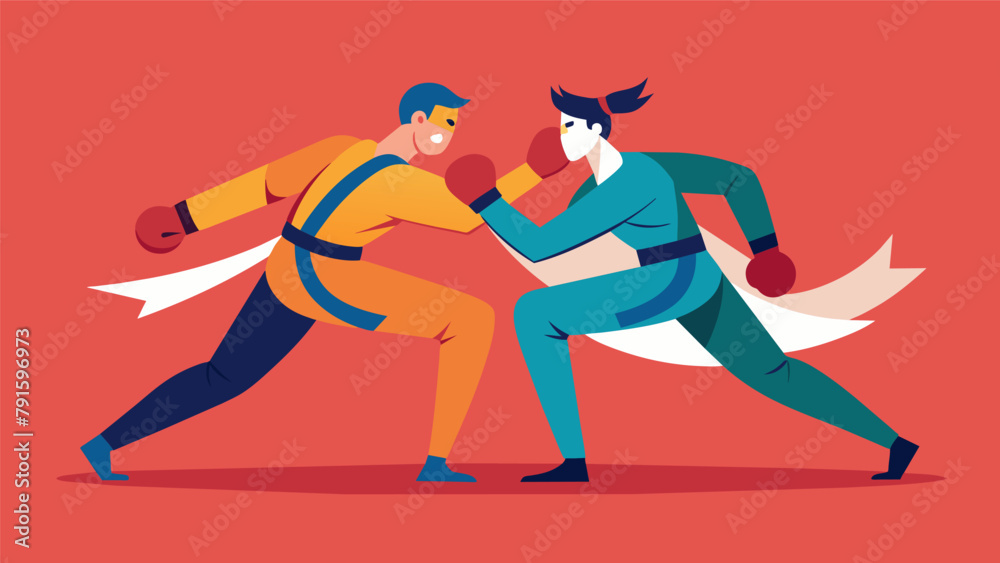 The art of sparring is more than just physical as both opponents must maintain respect and composure while honing their skills.