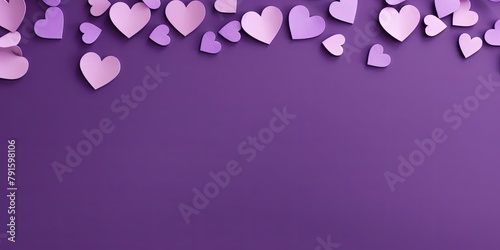 violet hearts pattern scattered across the surface, creating an adorable and festive background for Valentine's Day