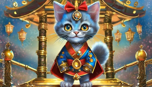寺院の中で使える高官の猫 photo