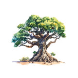 giant tree vector illustration in watercolor style