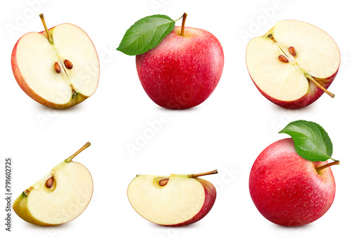 Composition of many red apple. Red apple isolated on white background. Professional studio macro shooting © Maks Narodenko