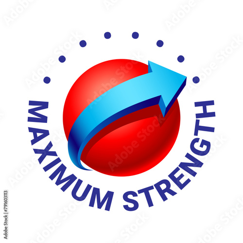 Maximum strength vector logo icon badge