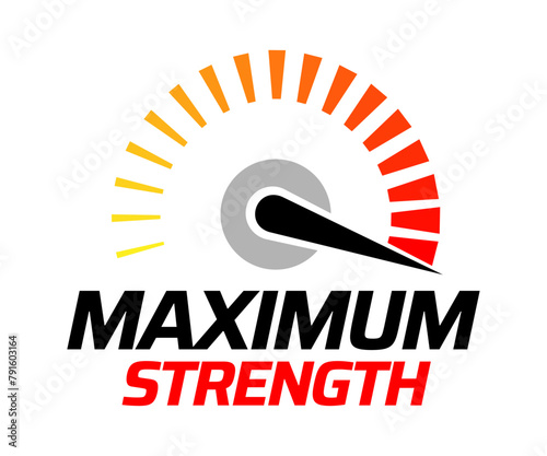 Maximum strength vector logo icon badge