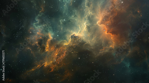 Nebula on a background of outer space photo