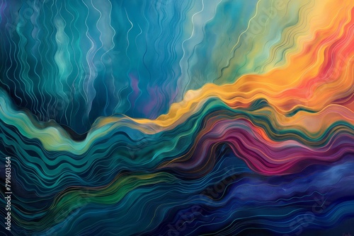 Vibrant fluid art abstract representing the dynamic ebb and flow of thoughts