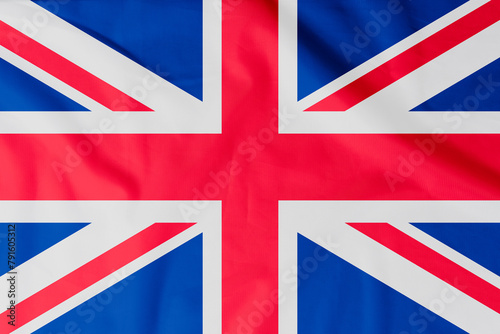 Obraz na płótnie Flag of United Kingdom of Great Britain and Northern Ireland (UK) with natural material creases as a background w salonie