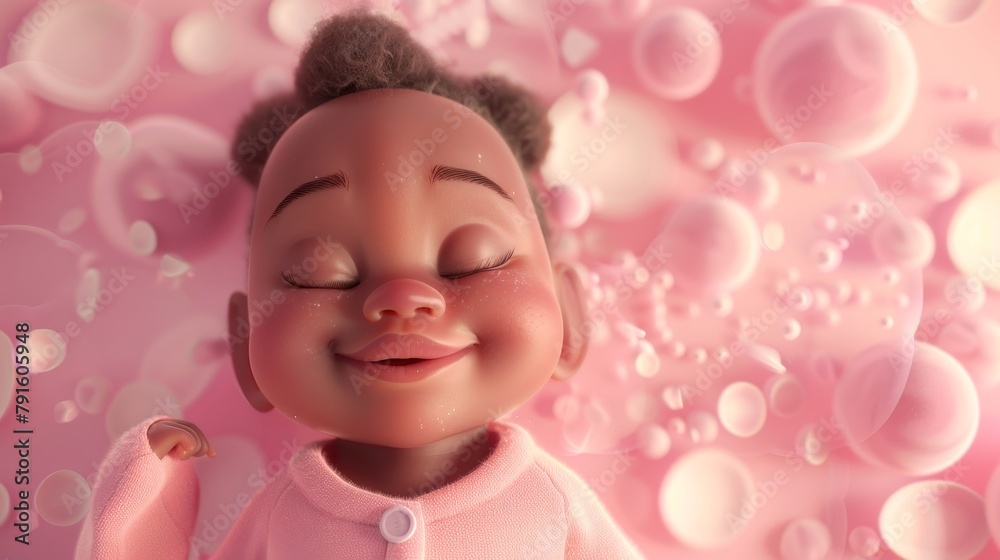 A 3d rendered baby with a sweet and charming aesthetic AI generated illustration A 3d rendered baby with a sweet and charming aesthetic AI generated illustration