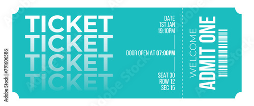 Ticket Vector Design Template For Concert, Event, Party, Festival , Invitation, Show, Coupon, Pass, Cinema