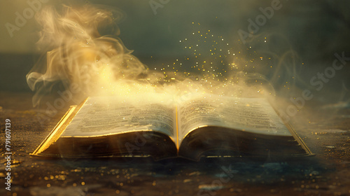 Open book coming out of it fantasy images 3d Illustration