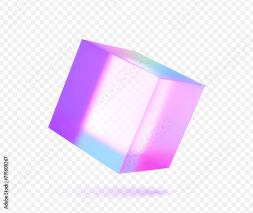 3d vector render glass cube set.