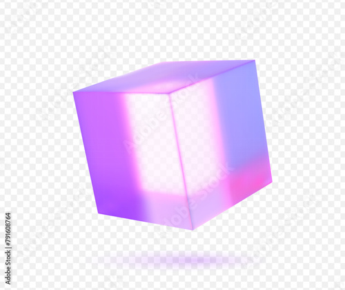 3d vector render glass cube set.