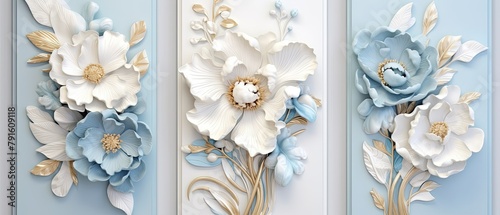 Elegant Floral Wall Panels for Home or Commercial Decor