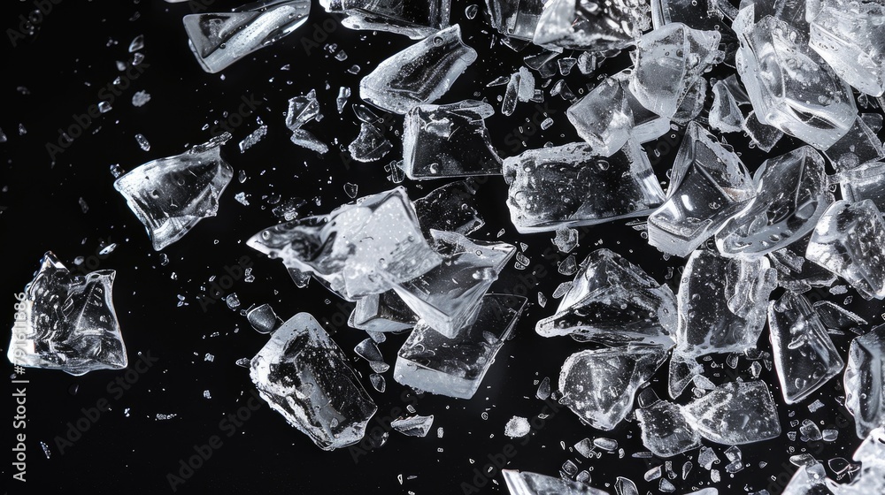 Crushed ice cubes. Generative AI Crushed ice cubes. Generative AI