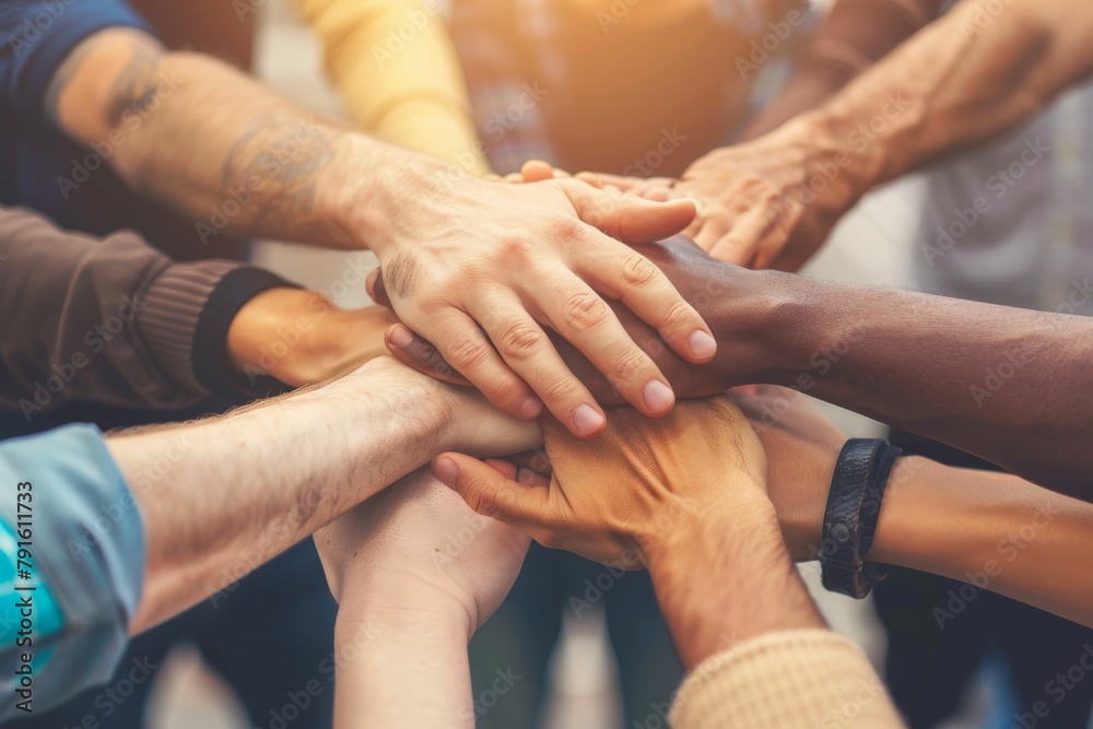 Diverse group of people embracing in unity - equity and inclusion poster design. Beautiful simple AI generated image in 4K, unique. Diverse group of people embracing in unity - equity and inclusion poster design. Beautiful simple AI generated image in 4K, unique.