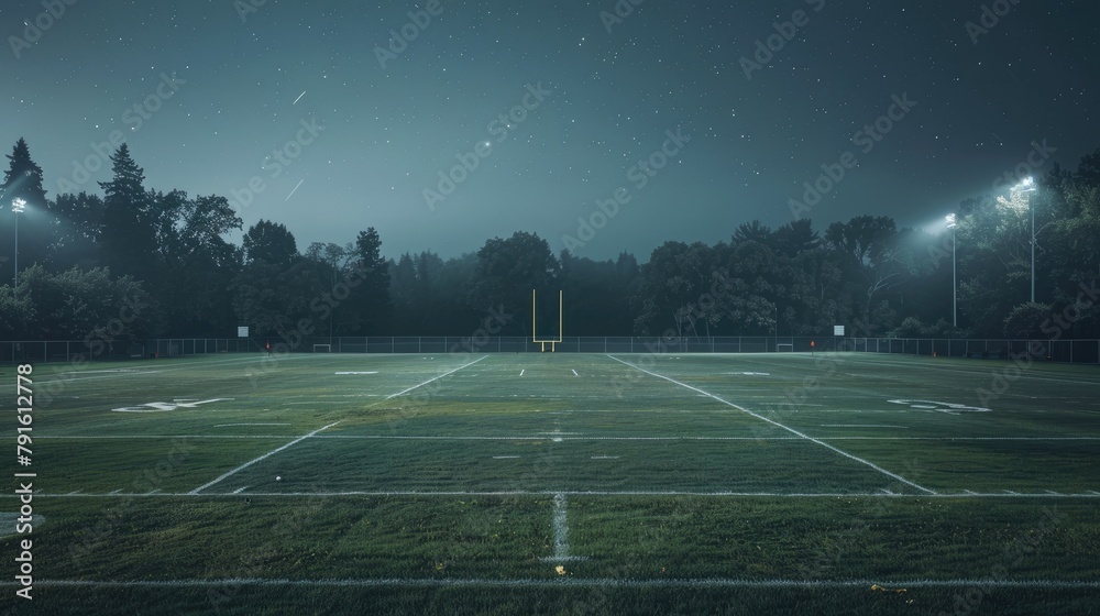 Football field night. Generative AI
