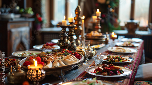 Part of festive table on Eid Al-Fitr