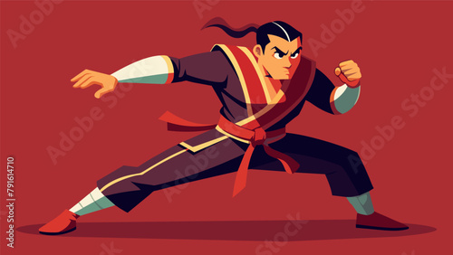 With a focused mind a martial arts master is able to flawlessly exee a series of complex techniques showcasing the power of concentration.