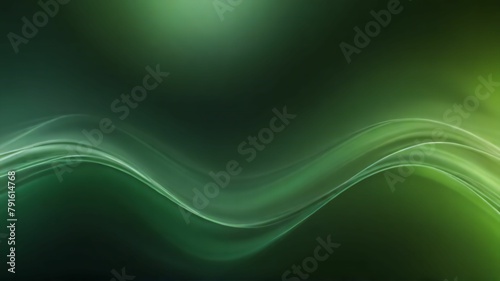 Bright green smooth stripes and waves abstract tech background. Vector design.Ai generative
