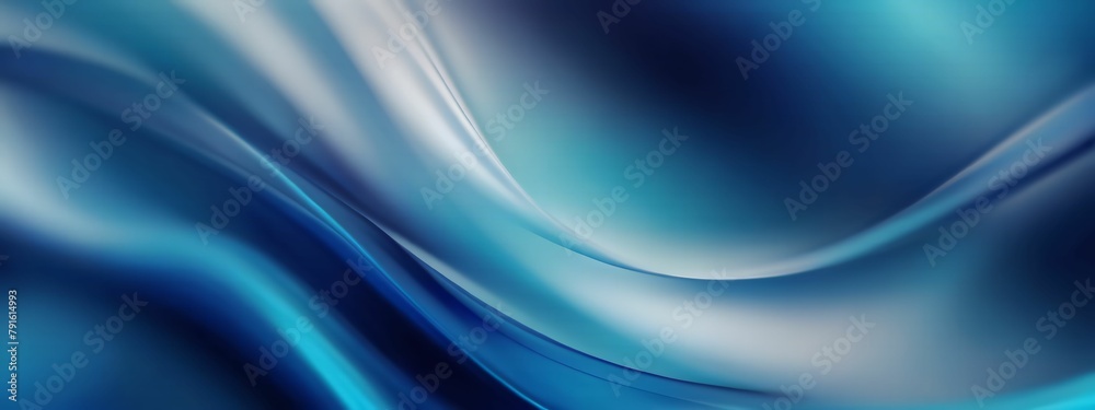Naklejka premium Bright cyan smooth blurred wavy abstract elegant background.Ai generative