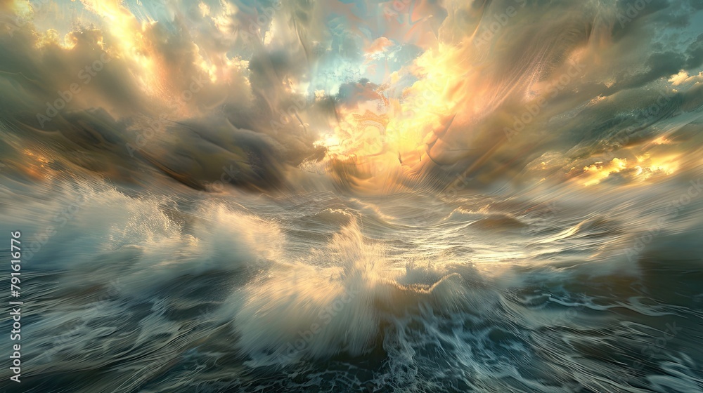 Obraz premium Light sea background. Generative AI