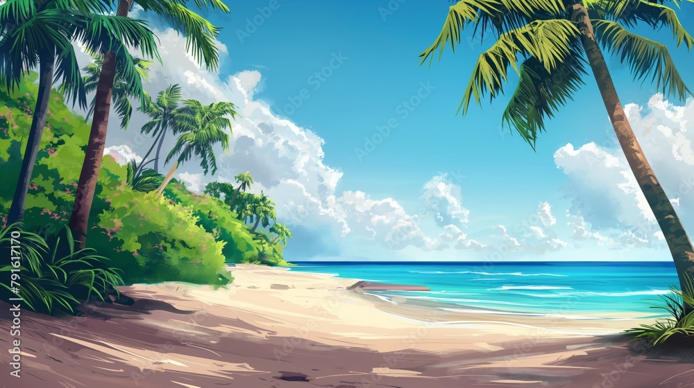 Obraz premium beach with palm trees