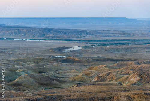 View of the desert next to the Caspian Sea