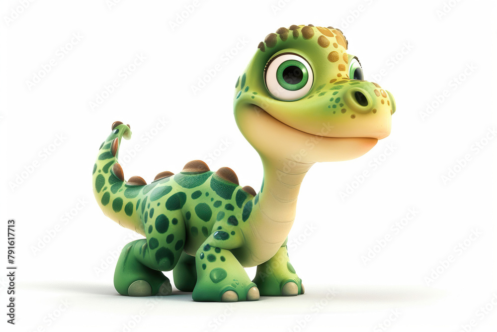 Fototapeta premium Generative ai on theme of big scary hungry dinosaur with kind eyes and sharp teeth destroying park
