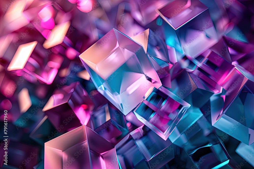 Colorful Holographic Geometric Shapes Stack on Dark Background - 3D Digital Art in Blue, Purple, and Green
Colorful Holographic Geometric Shapes Stack on Dark Background - 3D Digital Art in Blue, Purple, and Green