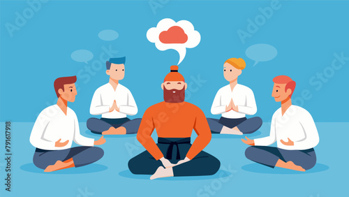 During a break in training a group of martial artists discuss the concept of empty mind and how it relates to remaining calm and clearheaded in