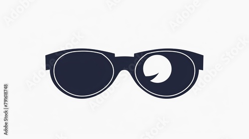 Isolated white line icon for eclipse glasses