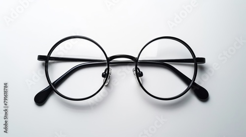 Isolated white background with glasses for eyes
