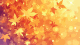 Illustration of colorful autumn maple leaves on bok