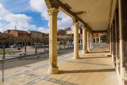 Villada town square. Province of Palencia in Spain photo