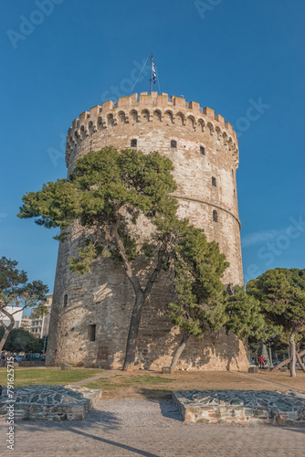 Beautiful view of White Tower in Thessaloniki, Greece.